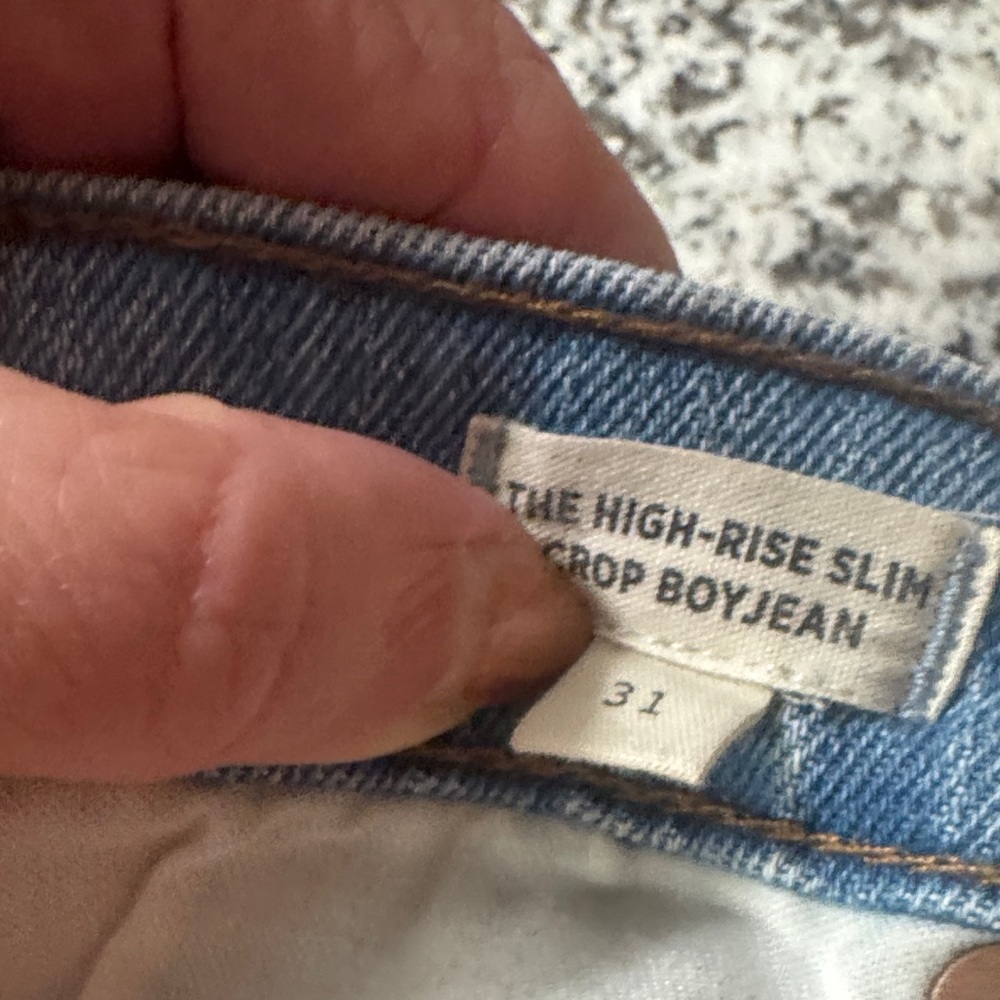 Madewell Slim Crop Boyjean - Light Blue